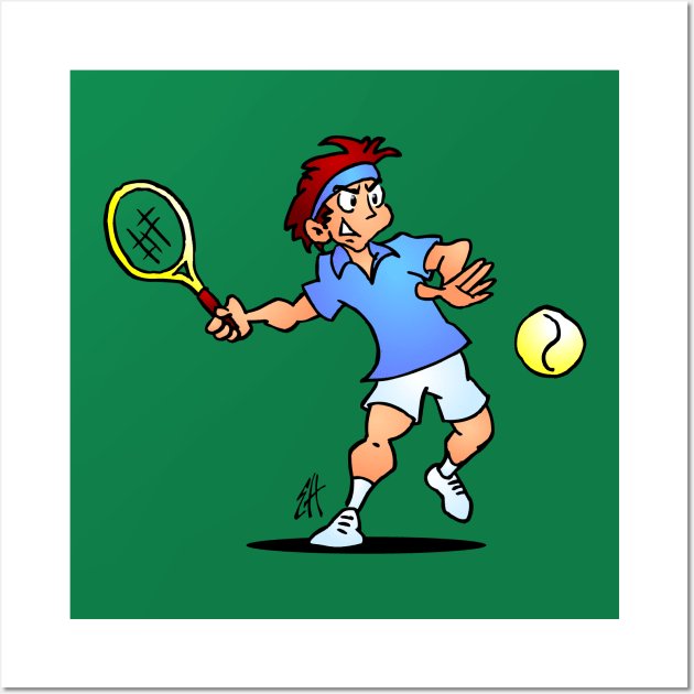 Tennis player hitting a forehand Wall Art by Cardvibes